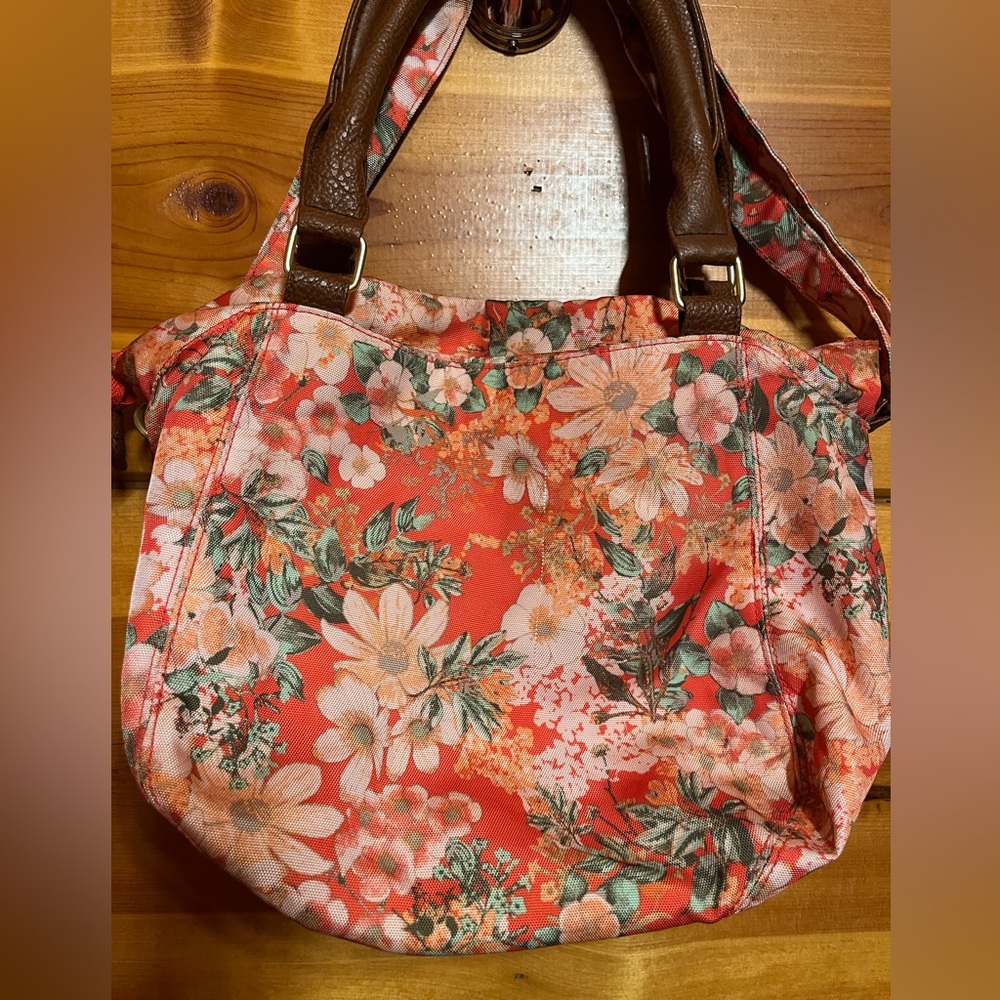 Women’s Old Navy Shoulder Bag Floral Print Orange/Brown